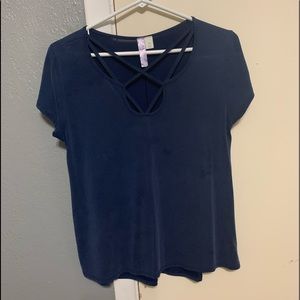 Navy Top with cutout